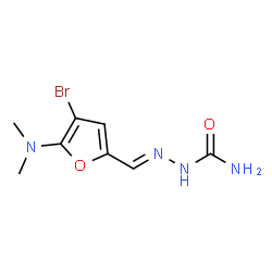 ChemSpider 2D Image | (2E)-2-{[4-Bromo-5-(dimethylamino)-2-furyl]methylene}hydrazinecarboxamide | C8H11BrN4O2