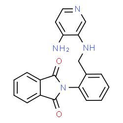 ChemSpider 2D Image | 2-(2-{[(4-Amino-3-pyridinyl)amino]methyl}phenyl)-1H-isoindole-1,3(2H)-dione | C20H16N4O2
