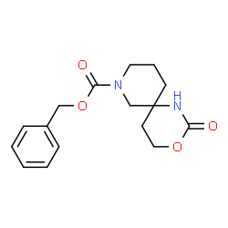ChemSpider 2D Image | Benzyl 2-oxo-3-oxa-1,8-diazaspiro[5.5]undecane-8-carboxylate | C16H20N2O4
