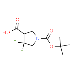 ChemSpider 2D Image | 1-[(tert-butoxy)carbonyl]-4,4-difluoropyrrolidine-3-carboxylic acid | C10H15F2NO4