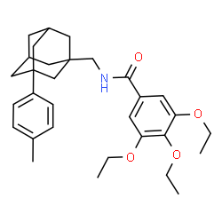 ChemSpider 2D Image | 3,4,5-Triethoxy-N-{[3-(4-methylphenyl)adamantan-1-yl]methyl}benzamide | C31H41NO4