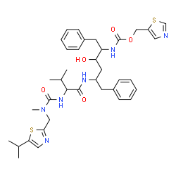 ChemSpider 2D Image | N-(4-Hydroxy-1,6-diphenyl-5-{[(1,3-thiazol-5-ylmethoxy)carbonyl]amino}-2-hexanyl)-N~2~-{[(5-isopropyl-1,3-thiazol-2-yl)methyl](methyl)carbamoyl}valinamide | C37H48N6O5S2