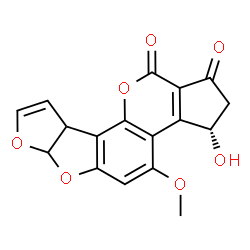 ChemSpider 2D Image | (3S)-3-Hydroxy-4-methoxy-2,3,6a,9a-tetrahydrocyclopenta[c]furo[3',2':4,5]furo[2,3-h]chromene-1,11-dione | C17H12O7