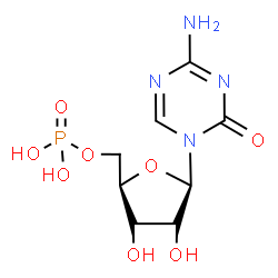 ChemSpider 2D Image | 4-Amino-1-(5-O-phosphono-beta-D-ribofuranosyl)-1,3,5-triazin-2(1H)-one | C8H13N4O8P