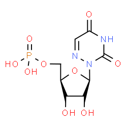 ChemSpider 2D Image | 2-(5-O-Phosphono-beta-D-ribofuranosyl)-1,2,4-triazine-3,5(2H,4H)-dione | C8H12N3O9P