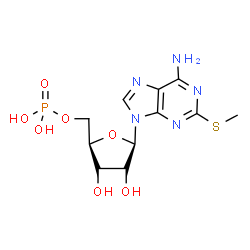 ChemSpider 2D Image | 2-(Methylsulfanyl)adenosine 5'-(dihydrogen phosphate) | C11H16N5O7PS