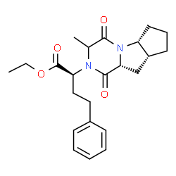 ChemSpider 2D Image | Ethyl (2S)-2-[(5aR,8aR,9aR)-3-methyl-1,4-dioxodecahydro-2H-cyclopenta[4,5]pyrrolo[1,2-a]pyrazin-2-yl]-4-phenylbutanoate | C23H30N2O4