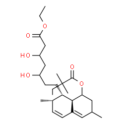 ChemSpider 2D Image | Ethyl 7-{(1S,2S,8aR)-8-[(2,2-dimethylbutanoyl)oxy]-2,6-dimethyl-1,2,6,7,8,8a-hexahydro-1-naphthalenyl}-3,5-dihydroxyheptanoate | C27H44O6