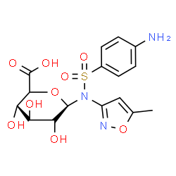 ChemSpider 2D Image | (5xi)-N-[(4-Aminophenyl)sulfonyl]-N-(5-methyl-1,2-oxazol-3-yl)-beta-D-xylo-hexopyranuronosylamine | C16H19N3O9S
