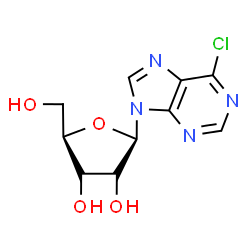 ChemSpider 2D Image | 6-Chloro-9-(beta-D-ribofuranosyl)-9H-purine | C10H11ClN4O4