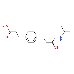 ChemSpider 2D Image | 3-{4-[(2R)-2-Hydroxy-3-(isopropylamino)propoxy]phenyl}propanoic acid | C15H23NO4