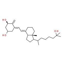 ChemSpider 2D Image | (3R,5E)-5-{(2E)-2-[(7aR)-1-(7-Hydroxy-7-methyl-2-octanyl)-7a-methyloctahydro-4H-inden-4-ylidene]ethylidene}-4-methylene-1,3-cyclohexanediol | C28H46O3