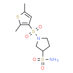 ChemSpider 2D Image | 1-[(2,5-Dimethyl-3-thienyl)sulfonyl]-3-pyrrolidinesulfonamide | C10H16N2O4S3
