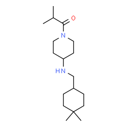 ChemSpider 2D Image | 1-(4-{[(4,4-Dimethylcyclohexyl)methyl]amino}-1-piperidinyl)-2-methyl-1-propanone | C18H34N2O