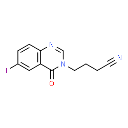 ChemSpider 2D Image | 4-(6-Iodo-4-oxo-3(4H)-quinazolinyl)butanenitrile | C12H10IN3O