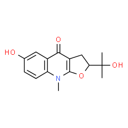 ChemSpider 2D Image | 6-Hydroxy-2-(2-hydroxy-2-propanyl)-9-methyl-3,9-dihydrofuro[2,3-b]quinolin-4(2H)-one | C15H17NO4