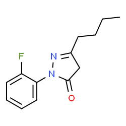 ChemSpider 2D Image | 3-butyl-1-(2-fluorophenyl)-4,5-dihydro-1H-pyrazol-5-one | C13H15FN2O