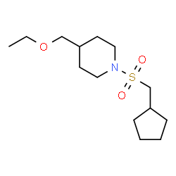 ChemSpider 2D Image | 1-[(Cyclopentylmethyl)sulfonyl]-4-(ethoxymethyl)piperidine | C14H27NO3S