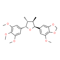 ChemSpider 2D Image | 6-[(2S,3R,4R,5S)-3,4-Dimethyl-5-(3,4,5-trimethoxyphenyl)tetrahydro-2-furanyl]-4-methoxy-1,3-benzodioxole | C23H28O7