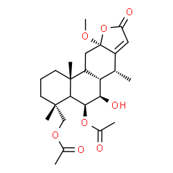 ChemSpider 2D Image | [(4R,5S,6R,6aS,7R,10aR,11bR)-5-Acetoxy-6-hydroxy-10a-methoxy-4,7,11b-trimethyl-9-oxo-1,2,3,4,4a,5,6,6a,7,9,10a,11,11a,11b-tetradecahydrophenanthro[3,2-b]furan-4-yl]methyl acetate | C25H36O8