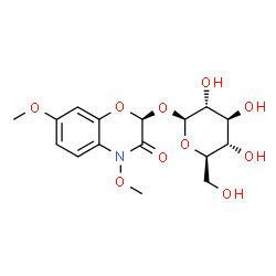 ChemSpider 2D Image | (2S)-4,7-Dimethoxy-3-oxo-3,4-dihydro-2H-1,4-benzoxazin-2-yl beta-D-glucopyranoside | C16H21NO10