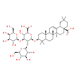 ChemSpider 2D Image | (3beta,5xi,9xi)-28-Hydroxy-28-oxoolean-12-en-3-yl beta-D-galactopyranosyl-(1->3)-[beta-D-glucopyranosyl-(1->2)]-beta-D-glucopyranosiduronic acid | C48H76O19