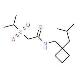 ChemSpider 2D Image | N-[(1-Isobutylcyclobutyl)methyl]-2-(isopropylsulfonyl)acetamide | C14H27NO3S