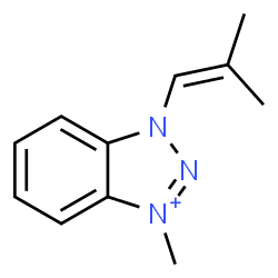 ChemSpider 2D Image | 3-Methyl-1-(2-methyl-1-propen-1-yl)-1H-benzotriazol-3-ium | C11H14N3