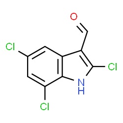 ChemSpider 2D Image | 2,5,7-Trichloro-1H-indole-3-carbaldehyde | C9H4Cl3NO