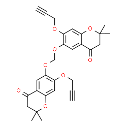 ChemSpider 2D Image | 6,6'-[Methylenebis(oxy)]bis[2,2-dimethyl-7-(2-propyn-1-yloxy)-2,3-dihydro-4H-chromen-4-one] | C29H28O8
