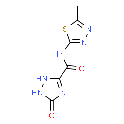 ChemSpider 2D Image | N-(5-Methyl-1,3,4-thiadiazol-2-yl)-5-oxo-2,5-dihydro-1H-1,2,4-triazole-3-carboxamide | C6H6N6O2S