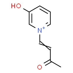 ChemSpider 2D Image | 3-Hydroxy-1-(3-oxo-1-buten-1-yl)pyridinium | C9H10NO2