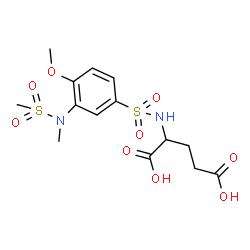 ChemSpider 2D Image | N-({4-Methoxy-3-[methyl(methylsulfonyl)amino]phenyl}sulfonyl)glutamic acid | C14H20N2O9S2