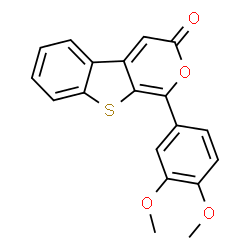 ChemSpider 2D Image | 1-(3,4-Dimethoxyphenyl)-3H-[1]benzothieno[2,3-c]pyran-3-one | C19H14O4S