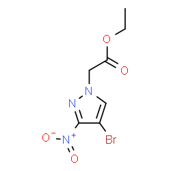 ChemSpider 2D Image | Ethyl (4-bromo-3-nitro-1H-pyrazol-1-yl)acetate | C7H8BrN3O4