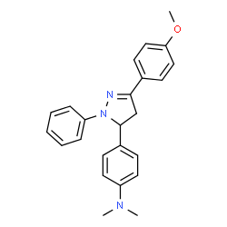 ChemSpider 2D Image | 4-[3-(4-Methoxyphenyl)-1-phenyl-4,5-dihydro-1H-pyrazol-5-yl]-N,N-dimethylaniline | C24H25N3O