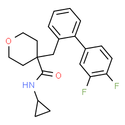 ChemSpider 2D Image | N-Cyclopropyl-4-[(3',4'-difluoro-2-biphenylyl)methyl]tetrahydro-2H-pyran-4-carboxamide | C22H23F2NO2