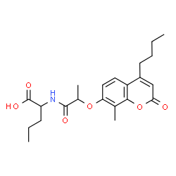 ChemSpider 2D Image | N-{2-[(4-Butyl-8-methyl-2-oxo-2H-chromen-7-yl)oxy]propanoyl}norvaline | C22H29NO6