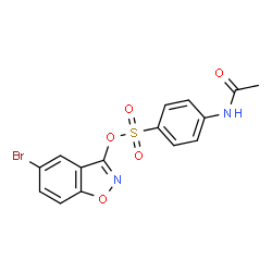 ChemSpider 2D Image | 5-Bromo-1,2-benzoxazol-3-yl 4-acetamidobenzenesulfonate | C15H11BrN2O5S