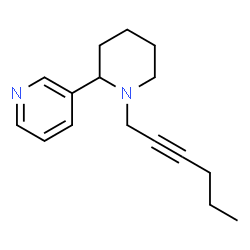 ChemSpider 2D Image | 3-[1-(2-Hexyn-1-yl)-2-piperidinyl]pyridine | C16H22N2