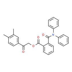 ChemSpider 2D Image | 2-(3,4-Dimethylphenyl)-2-oxoethyl 2-(diphenylcarbamoyl)benzoate | C30H25NO4