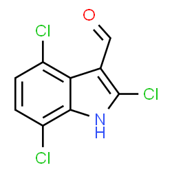 ChemSpider 2D Image | 2,4,7-Trichloro-1H-indole-3-carbaldehyde | C9H4Cl3NO