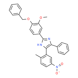 ChemSpider 2D Image | 2-[4-(Benzyloxy)-3-methoxyphenyl]-5-(2-methyl-5-nitrophenyl)-4-phenyl-1H-imidazole | C30H25N3O4