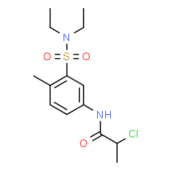 ChemSpider 2D Image | 2-Chloro-N-[3-(diethylsulfamoyl)-4-methylphenyl]propanamide | C14H21ClN2O3S