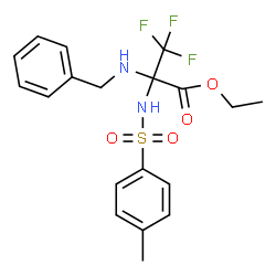ChemSpider 2D Image | Ethyl 2-(benzylamino)-3,3,3-trifluoro-N-[(4-methylphenyl)sulfonyl]alaninate | C19H21F3N2O4S
