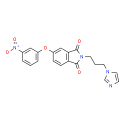 ChemSpider 2D Image | 2-[3-(1H-Imidazol-1-yl)propyl]-5-(3-nitrophenoxy)-1H-isoindole-1,3(2H)-dione | C20H16N4O5