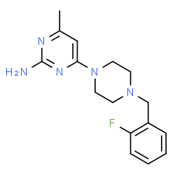 ChemSpider 2D Image | 4-[4-(2-Fluorobenzyl)-1-piperazinyl]-6-methyl-2-pyrimidinamine | C16H20FN5