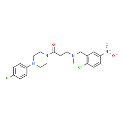 ChemSpider 2D Image | 3-[(2-Chloro-5-nitrobenzyl)(methyl)amino]-1-[4-(4-fluorophenyl)-1-piperazinyl]-1-propanone | C21H24ClFN4O3