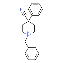 ChemSpider 2D Image | 1-Benzyl-4-cyano-4-phenylpiperidinium | C19H21N2