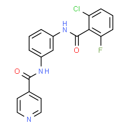 ChemSpider 2D Image | N-{3-[(2-Chloro-6-fluorobenzoyl)amino]phenyl}isonicotinamide | C19H13ClFN3O2